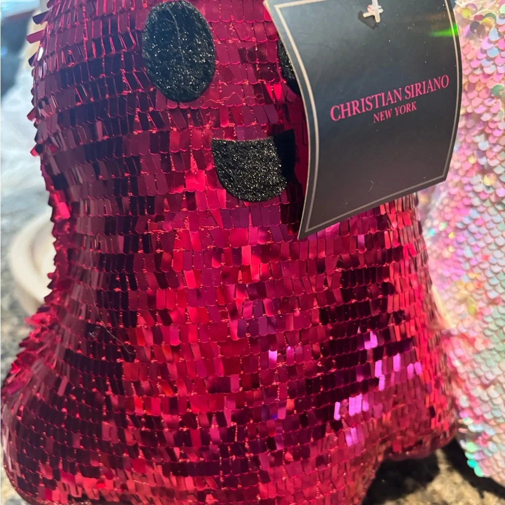 Christian Siriano set of TWO sequins ghost pillows. NWT
